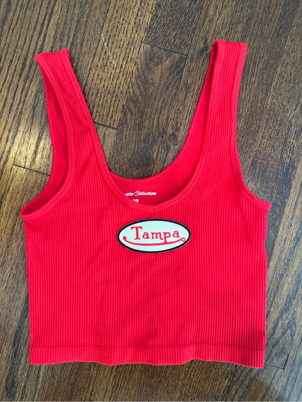 Tampa Cropped Red Tank Top